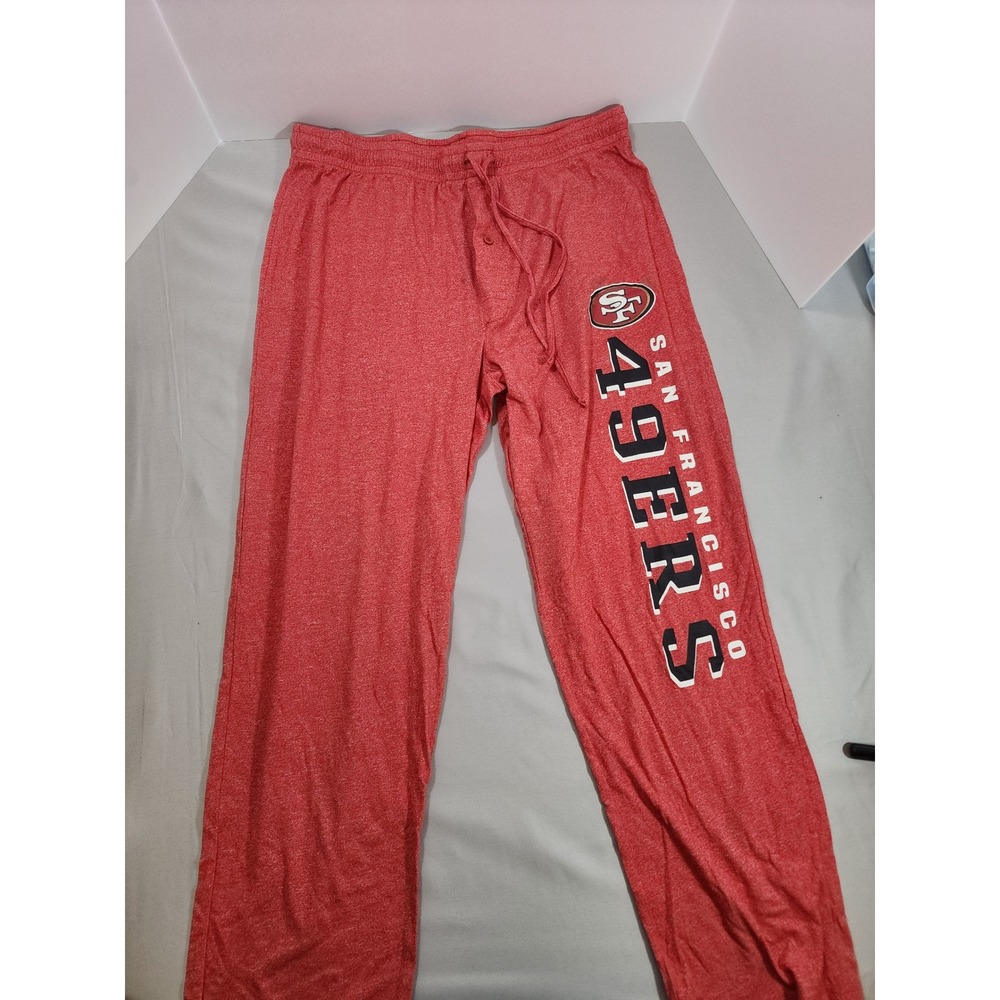 NFL San Francisco 49ers Mens Red Heather Lounge Sleep Pants Large Drawstring